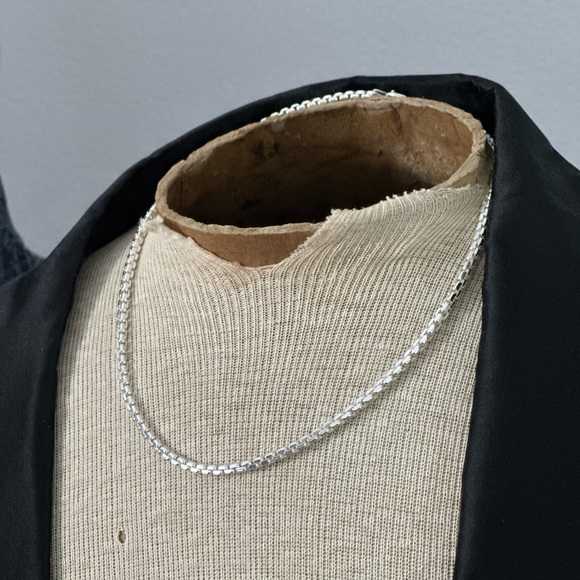 925 ITALY Sterling Silver Diamond Cut 2.75mm Box Chain Men's Necklace - Picture 5 of 6